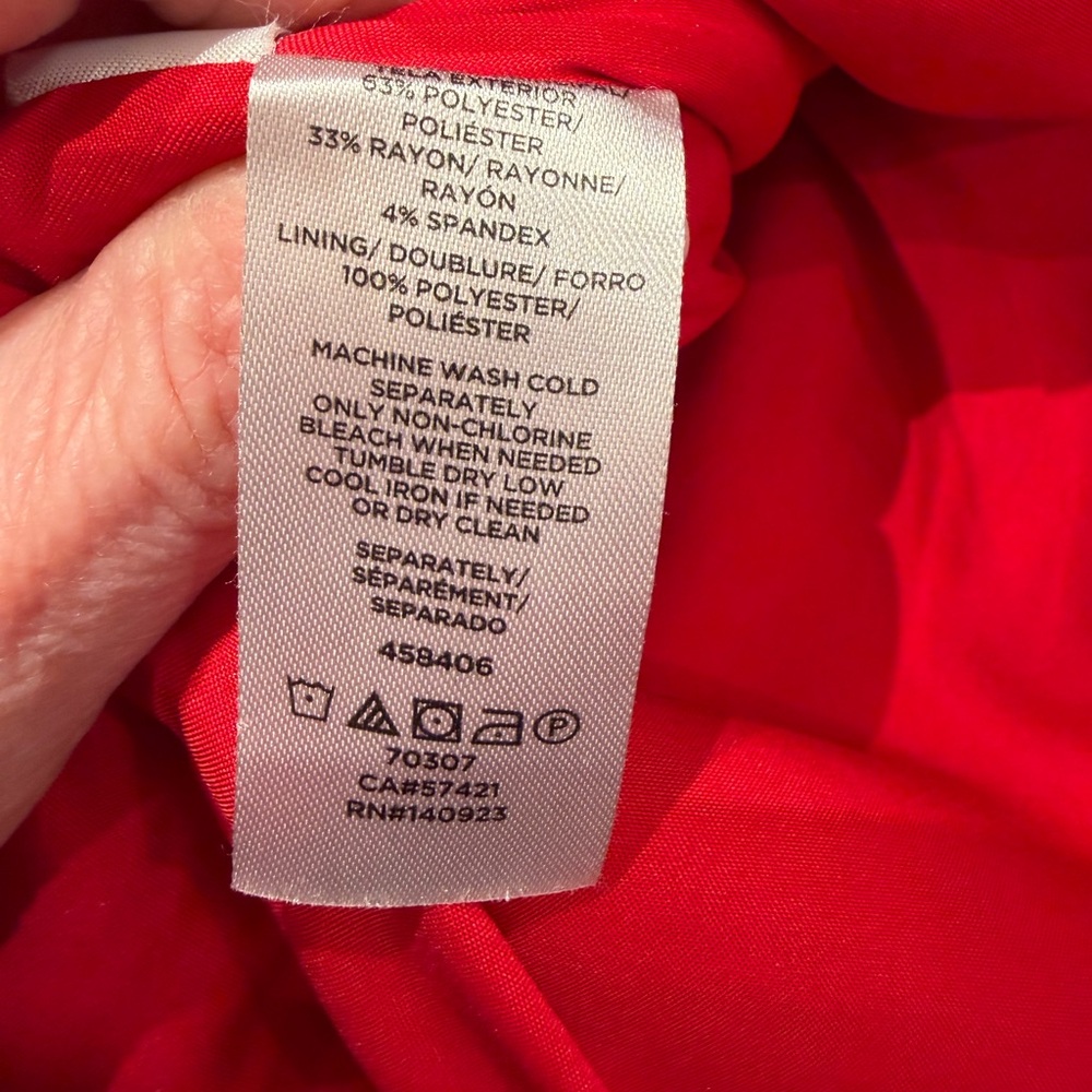 Ann Taylor Loft Tie Waist Pocket Skirt - size 8 - red - FLATTERING!!! - Picture 6 of 6